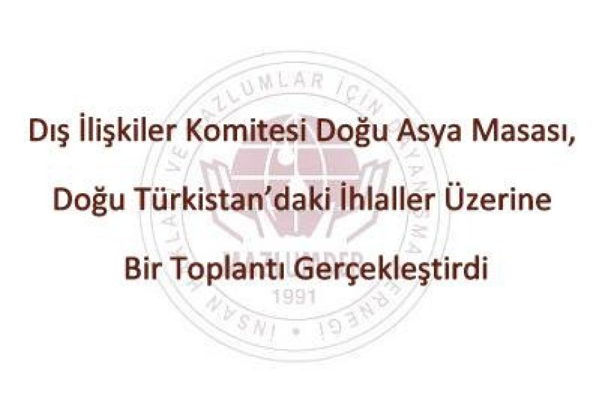 Dış İlişkiler Komitesi Doğu Asya Masası, Doğu Türkistan’daki İhlaller Üzerine Bir Toplantı Gerçekleştirdi