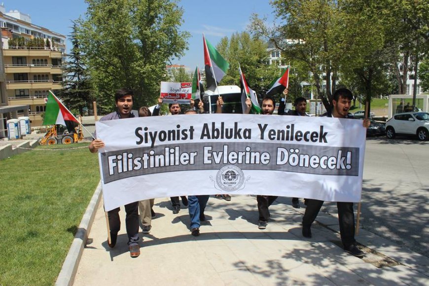 MAZLUMDER Ankara Şubesi Nekbe Günü’nde İsrail Büyükelçiliği Konutu’na Yürüdü!