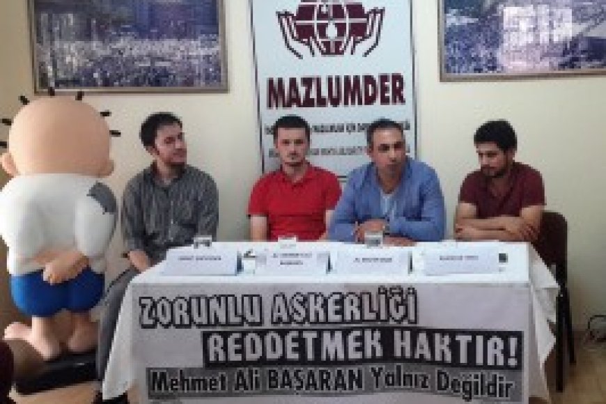 MAZLUMDER’de vicdani redçi Mehmet Ali Başaran’a destek için duruşma sonrası basın toplantısı gerçekleştirildi.