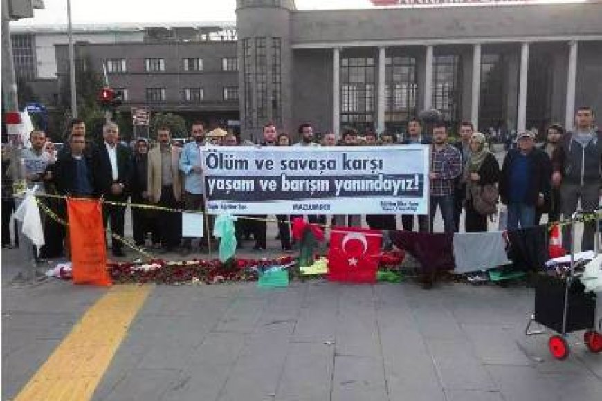 Ankara’da katliamı kınamak ve ölenleri anmak için basın açıklaması gerçekleştirildi.