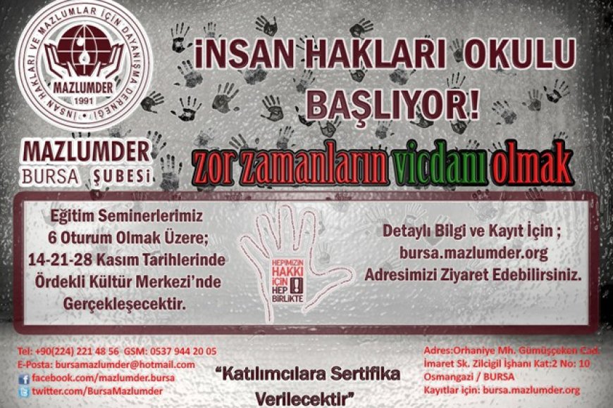 İNSAN HAKLARI OKULU 2015 GÜZ DÖNEMİ BAŞLIYOR
