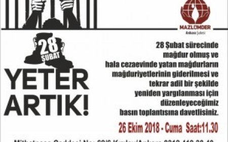 BASIN AÇIKLAMASINA DAVET - 28 ŞUBAT MAHKUMLARINA ADALET