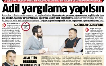 Mazlumder GYK Üyesi Ali Dalaz:Adil yargılama yapılsın