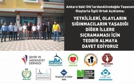 Altındağ İlçemizde Yaşanan Olaylarla İlgili  Ortak Açıklamamızdır