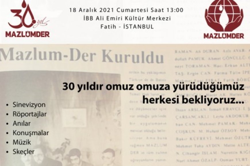 30 Yıl ve Daima… Kim Olursa Olsun Zalime Karşı, Kim Olursa Olsun Mazlumdan Yana