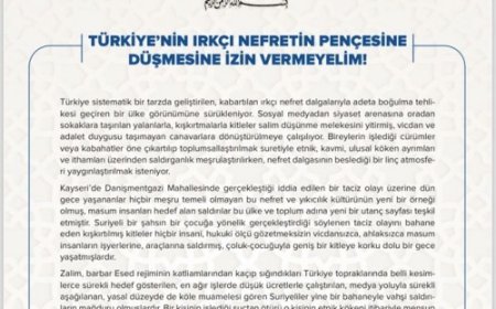 Türkiye'nin Irkçı Nefretin Pençesine Düşmesine İzin Vermeyelim!